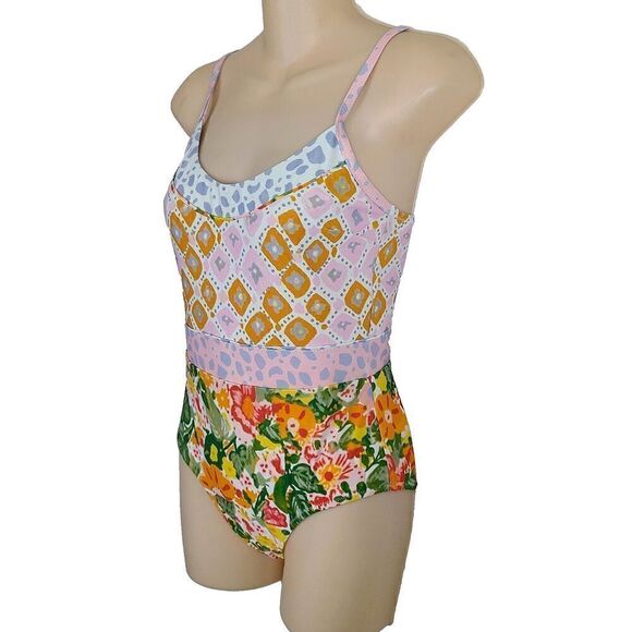 Alja Horvat Anthropologie Swimsuit XS Colorful‎ Mixed Media Floral One-Piece - Picture 2 of 6